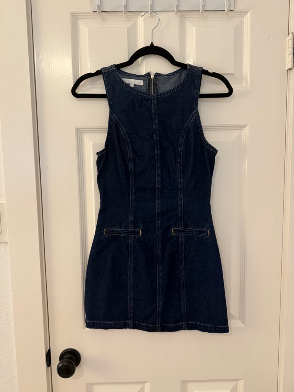 Genie Mini Dress - Dark Blue Denim - Picture 3 of 5